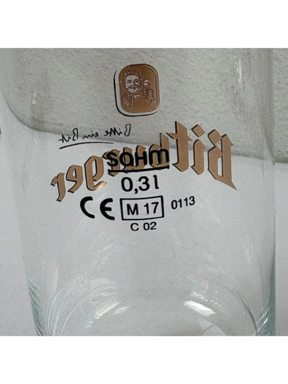 Bitburger German‎ Beer Glass Pilsner 0,31 Brewery Stemmed Bitburg SAHM